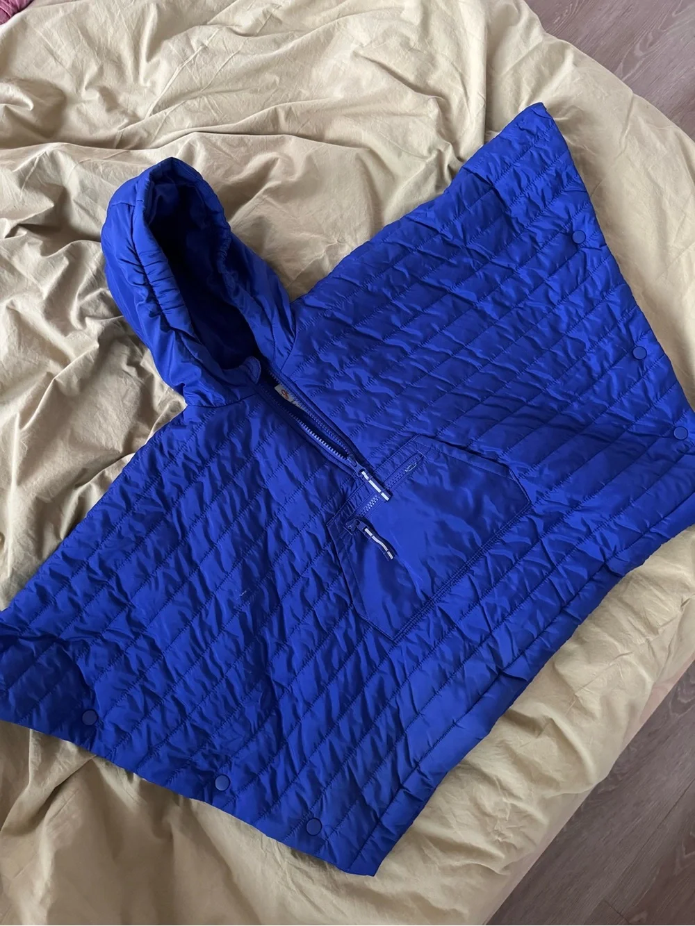 Cat & Jack Royal Blue Quilted Hooded Poncho